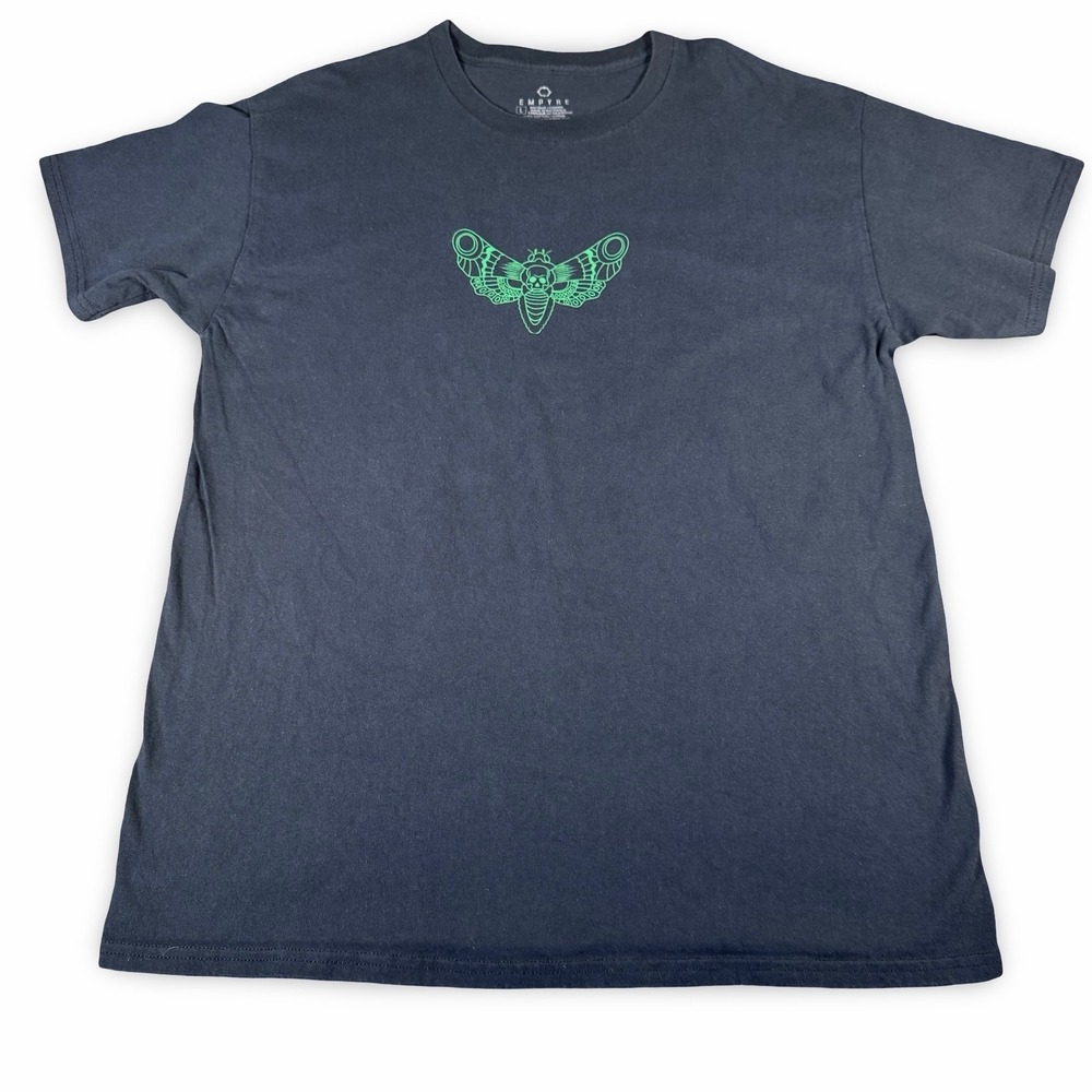 Empyre T Shirt Mens Size Large Black Graphic Bright Green Grunge Skater Punk